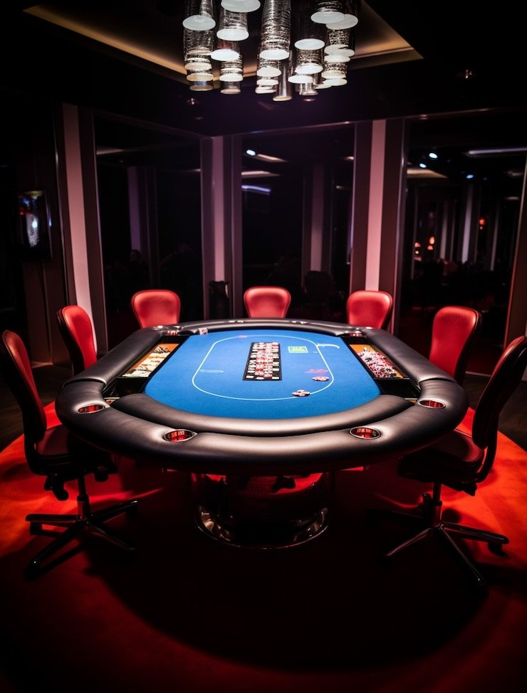 Layar blackjack dengan kartu dealer dan pemain